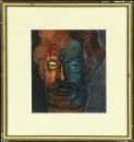 Unbekannter Künstler des 20. Jh. – Aquarell-Mischtechnik, 19,5 x 17,5 cm, "Männlicher Kopf", u.r. undeutl. sign., dat. (19)58, R;