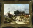 Agostini, Guido, 1865 - 1898 – Olej/płótno, 41 x 51 cm, "Powrót pasterki kóz", sygn. prawy dolny róg, drobne retusze, lit.: Busse, Artprice