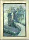 Anderegg, Albert, 1922 - 1999 – Huile/Toile de jute, 100 x 71 cm, titré au dos "Vers St. Lazare, Paris", signé au dos, lieu "Neuhausen", annotation illisible au recto