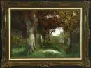 Arnegger, Alois, 1879 - 1963 Vienne – Huile/Toile, 75 x 101 cm, "Paysage d'automne avec jeune femme", signé en bas à droite