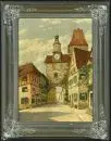 Becker, J., artiste du 20e siècle – Huile/Toile, 60 x 43 cm, "Rothenburg ob der Tauber - Markusturm", signé en bas à gauche