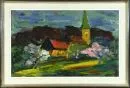 Benyi, Laszlo, 1909 Rakosliget - 2004 – Öl/Lwd, 51 x 80 cm, "Landschaft mit Kirche", u.r. sign., rücks. bez., Lit.: Saur, Artprice;