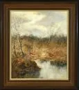 Hansung, H., 1924 Iburg – Olej/płótno, 60 x 50 cm, "Bażanty na wrzosowisku", sygn. prawy dolny róg