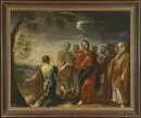 Peintre de saints du XVIIIe s. – Huile/toile sur bois, 60 x 74 cm, "Jésus et la pécheresse"