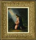 Peintre de saints des 19e/20e s. – Huile/métal, 21,5 x 18 cm, "Christ en prière", trou en haut