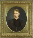 Kabáth, Vince, né en 1852 Kobila – Huile/toile, doublée, 61 x 50 cm (cadrage ovale), "Portrait en buste d'une jeune femme", signée au milieu à droite, datée 1888, réf. : Thieme-Becker, Müller-Singer, Busse, Saur ;
