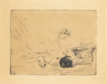 LIEBERMANN, Max (1847 - 1935). "Samson og Dalila"