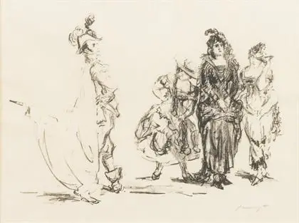 SLEVOGT, Max (1868 - 1932). Scene fra Mozarts "Don Giovanni"