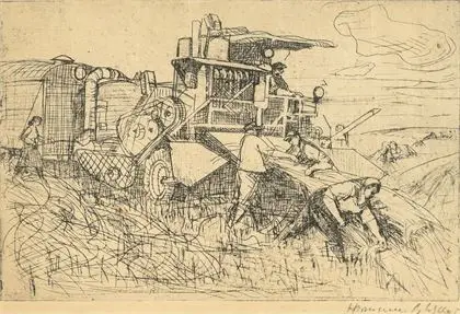 SCHEPLER, Hermann (1911 - 1993). Høstemaskin