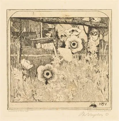 VOGELER, Heinrich (1872 - 1942).《Frühlingsblumen》