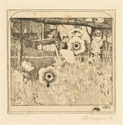 VOGELER, Heinrich (1872 - 1942). "Frühlingsblumen"