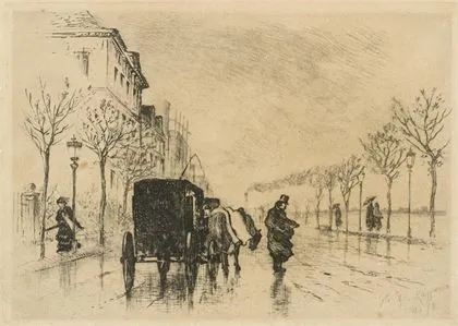 GLEICHEN-RUSSWURM, Heinrich Ludwig von (1836 - 1901). 雨中的郊区街道