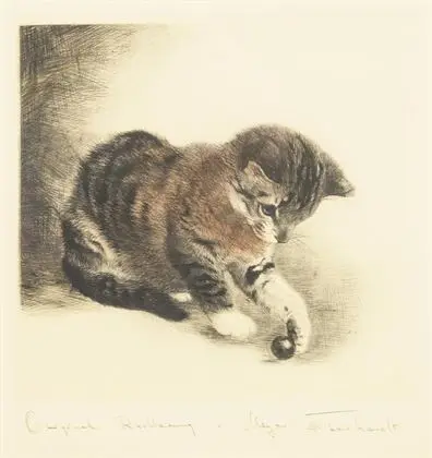 MEYER-EBERHARDT, Kurt (1895 - 1977). Lekende katt