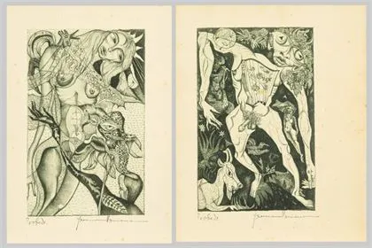 NAUMANN, Hermann (1930 - 2025)。兰波诗歌的2幅试印样