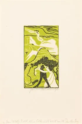 NAUMANN, Hermann (1930 - 2025). 30 farvetræsnit til bogen "Keine Wolke stille hält"