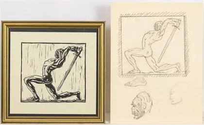 Kampf, Wolfgang. "Spadaccino" e disegno preparatorio