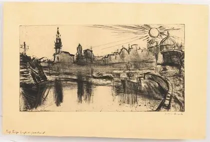 HASSEBRAUCK, Ernst (1904 - 1974). Udsigt over Dresden