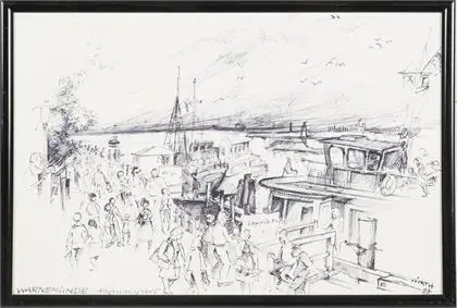 WIRTH, Martin (1939 - 2017). Warnemünde - Havneudløb