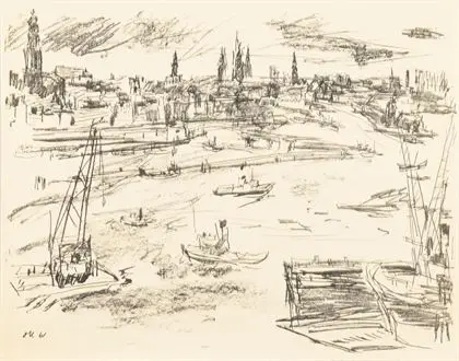 KOKOSCHKA, Oskar (1886 - 1980). Havnebyen Hamborg