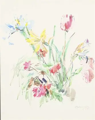 KOKOSCHKA, Oskar (1886 Pöchlarn - 1980 Montreux). Blomsterstilleben