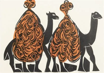 GRIESHABER, HAP (1909 - 1981). To lastede kameler