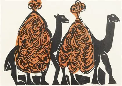 GRIESHABER, HAP (1909 - 1981). To lastede kameler