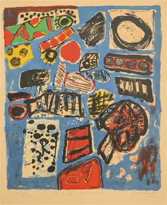 CORNEILLE (Cornelis van Beverloo, 1922 Liége (Belgien) - 2010 Auvers-sur-Oise). "Dans le ciel Méditerranníen"