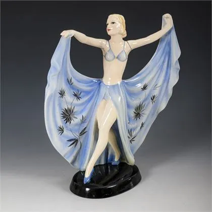 Figuur: Danseres. Keramos, Weense kunstkeramiek
