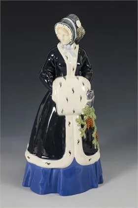 Jugendstil-Jahreszeitenfigur "Winter". Wohl Wiener Kunstkeramische Werkstätte Busch & Ludescher