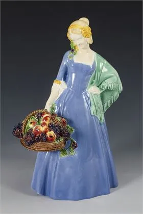 Jugendstil seizoenenfiguur "Herfst". Wiener Kunstkeramische Werkstätte Busch & Ludescher