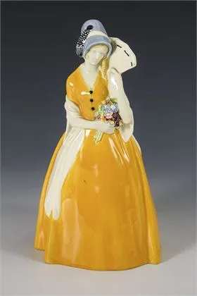 Jugendstil seizoenenfiguur "Lente". Wiener Kunstkeramische Werkstätte Busch & Ludescher