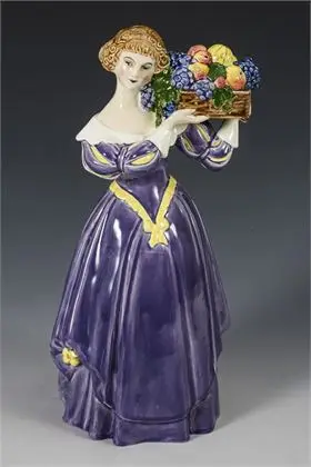 Jugendstil seizoenenfiguur "Herfst". Weense manufactuur Friedrich Goldscheider