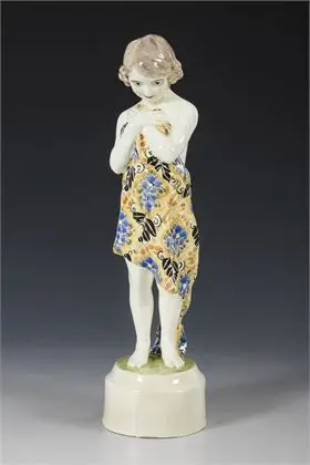 Meisje met doek. Weense manufactuur Friedrich Goldscheider