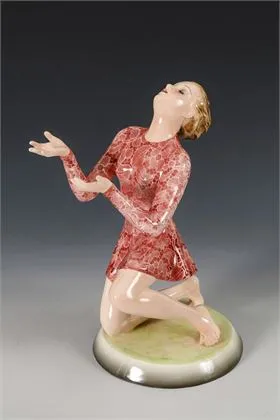 Figurka "Tanec". Vídeňská manufaktura J. Schuster (dříve Friedrich Goldscheider)
