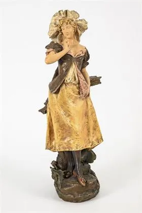 Figur "Der Spaziergang". Amphora-Werke, K. K. Priv. Keramische Werke Riessner, Stellmacher & Kessel, Turn-Teplitz