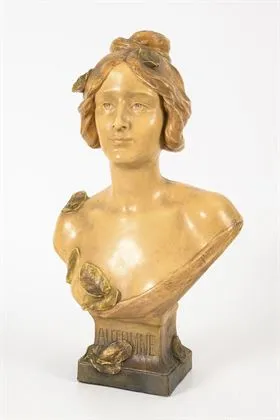Buste "Automne". Wiener Manufaktur Friedrich Goldscheider
