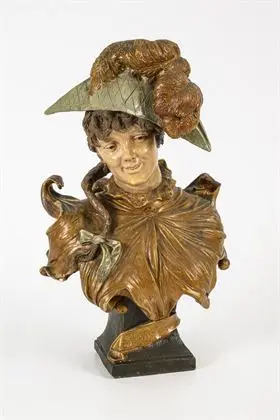 Buste "Pierrette". Wiener Manufaktur Friedrich Goldscheider