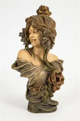 Jugendstil buste "Ranke". Weense manufactuur Friedrich Goldscheider