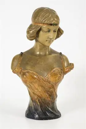 Buste Art nouveau d'une jeune femme. Manufacture viennoise Friedrich Goldscheider