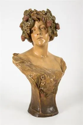 Buste "Erdbeere". Manufacture viennoise Friedrich Goldscheider