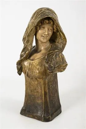 Buste Art nouveau "Rosé". Manufacture viennoise Friedrich Goldscheider