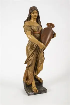 Figurine : porteuse de vase. Manufacture viennoise Friedrich Goldscheider