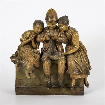 Groupe d'enfants "Kunst bringt Gunst". Manufacture viennoise Friedrich Goldscheider