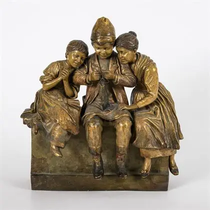Groupe d'enfants "Kunst bringt Gunst". Manufacture viennoise Friedrich Goldscheider