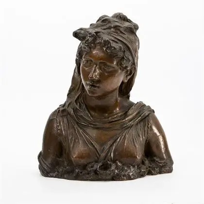 Buste féminin en terre cuite Art nouveau