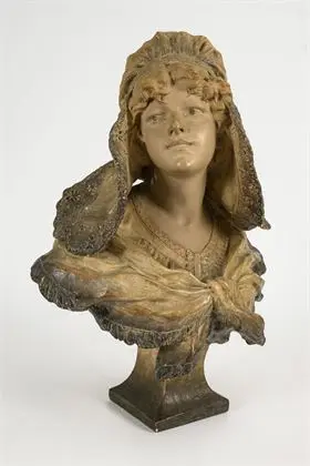 Buste d'une dame avec coiffe en dentelle