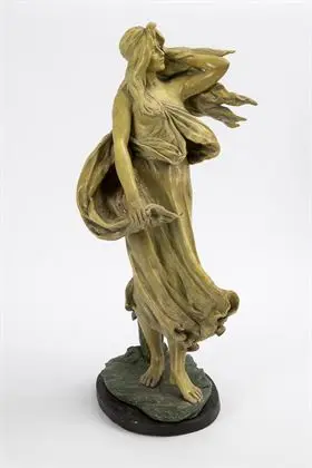 Figure Art nouveau : Nymphe dans le vent. Reps & Trinte Kunstanstalt plastischer Bildwerke, Magdebourg