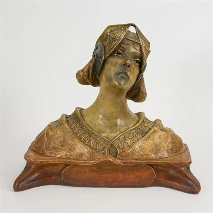 Grand buste féminin Art nouveau. König & Lengsfeld, Köln-Lindenthal