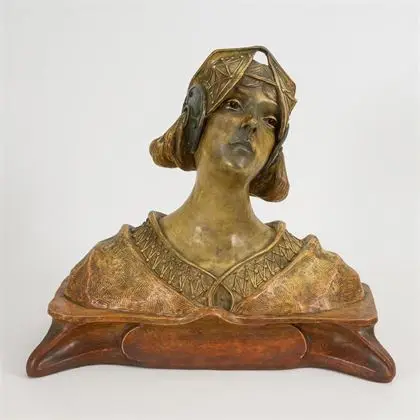 Grand buste féminin Art nouveau. König & Lengsfeld, Köln-Lindenthal