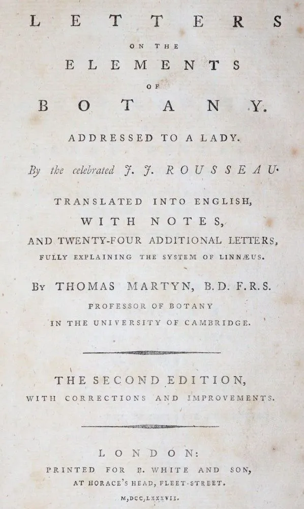 Rousseau,J.J. – Letters on the elements of botany